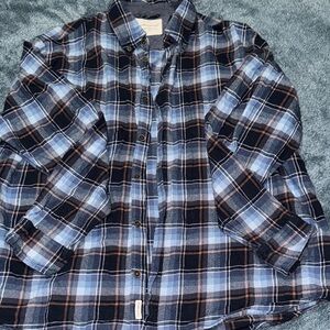 Weatherproof Vintage Blue and Black Plaid Shirt